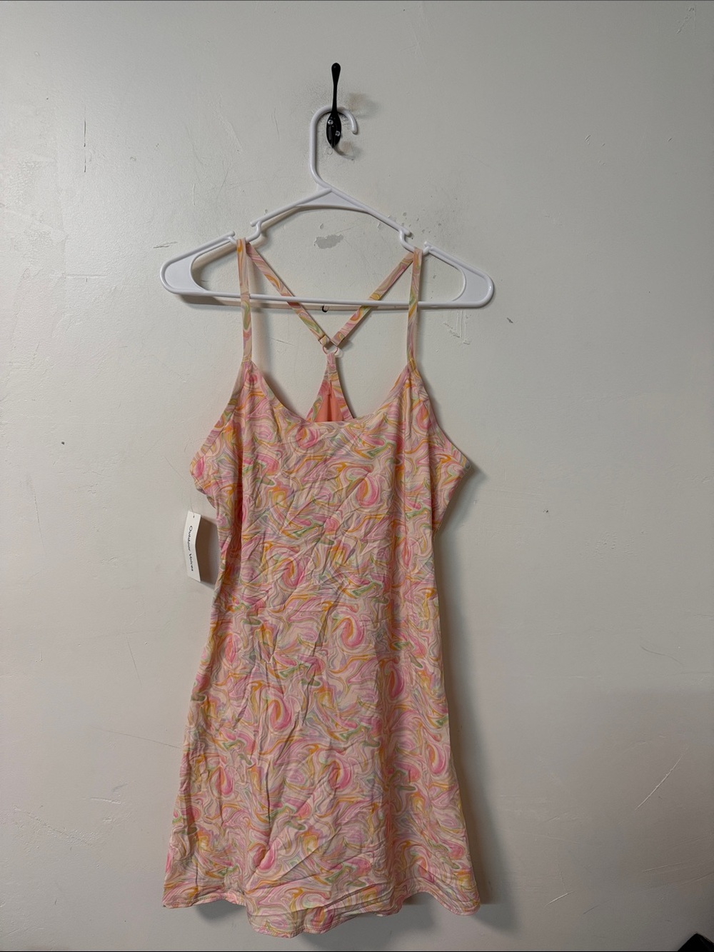 Outdoor Voices Pink & Yellow Swirl Mini Dress